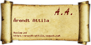 Árendt Attila névjegykártya